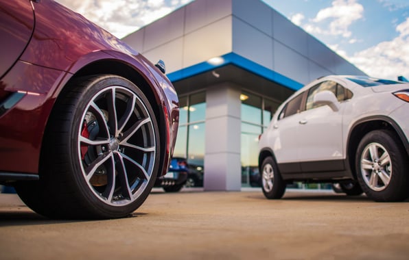 Close up of cars on the forecourt of a dealership