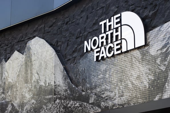 A North Face store sign
