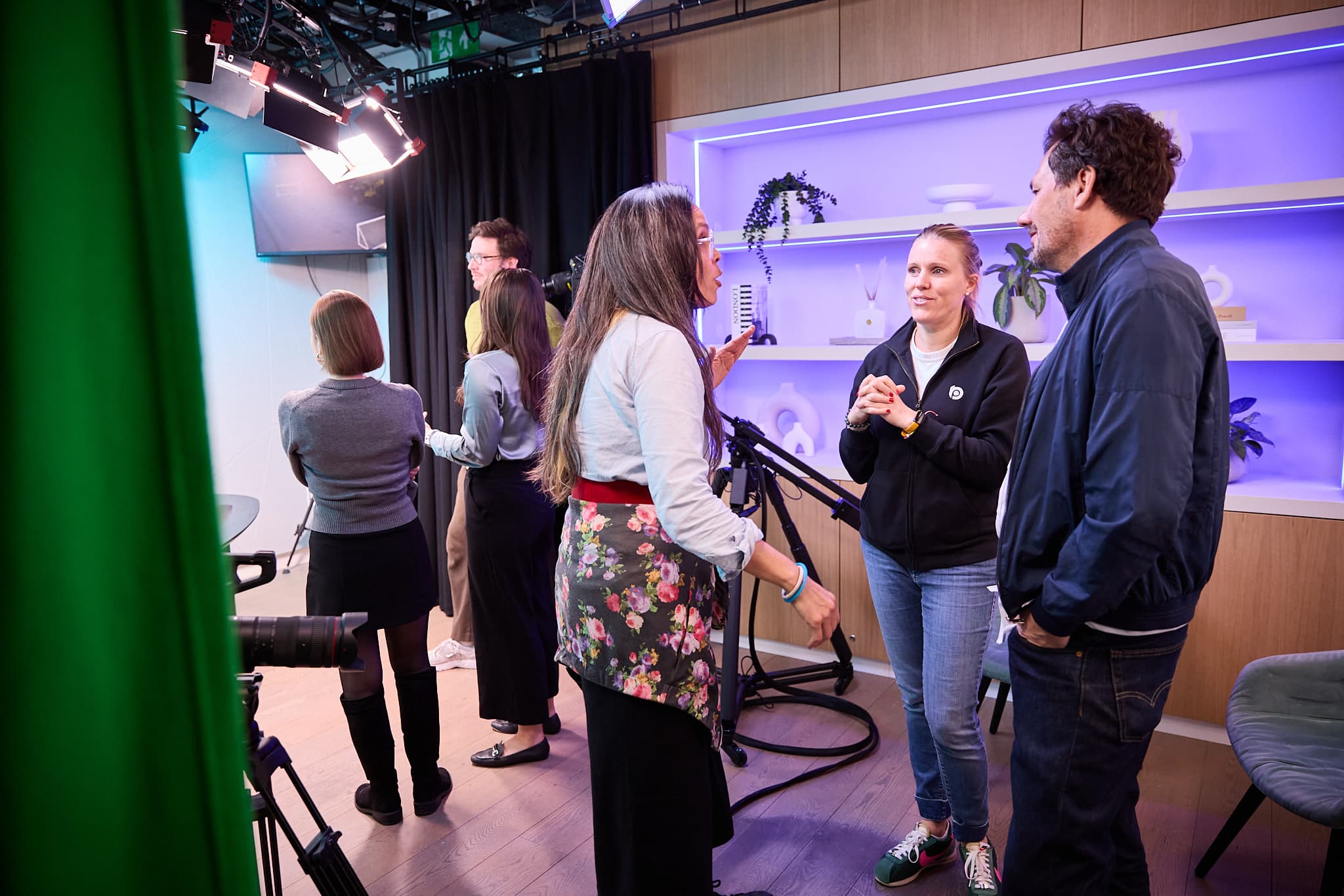 Guests in the studio, talking to Blueprint Studios London team members