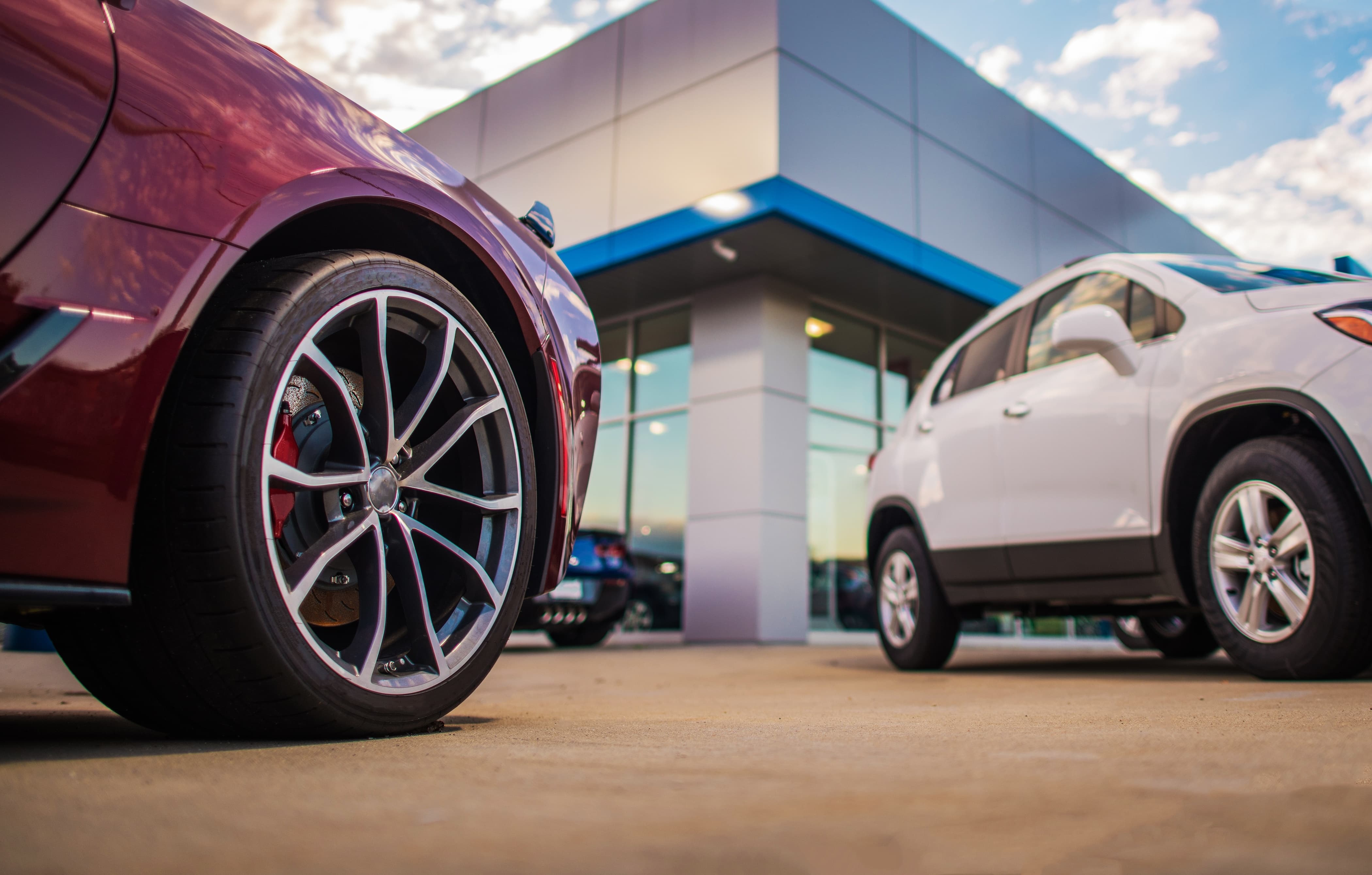 Close up of cars on the forecourt of a dealership
