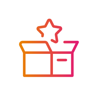 Experiential icon - box with a star coming out