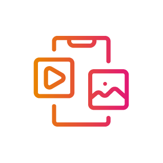 Content icon - phone with image and video icons
